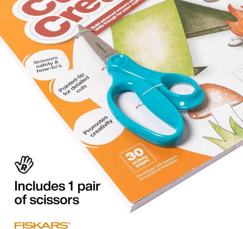 Fiskars Cut & Create Activity Book with 6" Big Kids Scissors, For Ages 8+ - Image 3